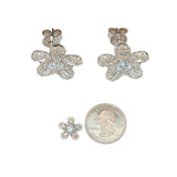 Snowflake Stud Earrings - Clear Stone